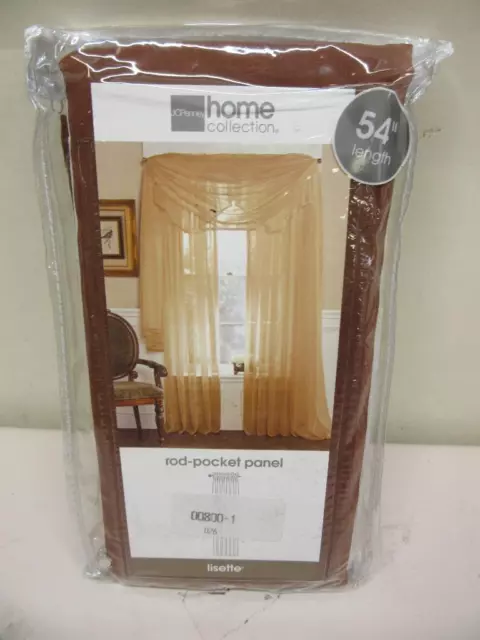 JCPenney Home Collection 54" Rod-Pocket Curtain Panel Lisette Copper Spice