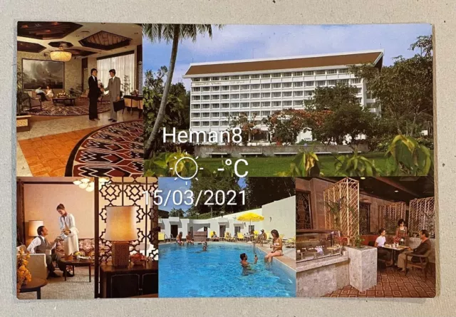 1980's Brunei Hotel postcard - Sheraton Utama Hotel used!