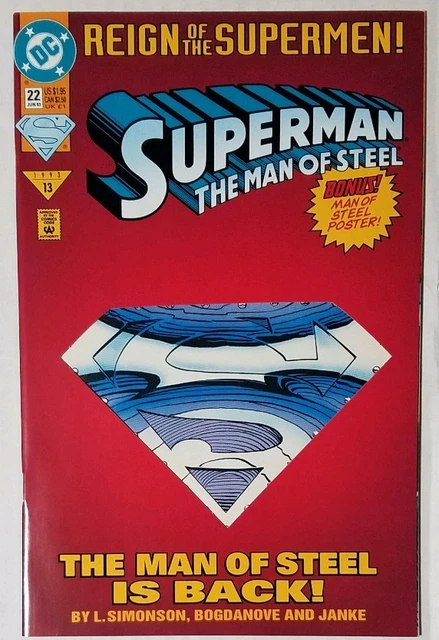 Superman: The Man of Steel #22 Die Cut Cover DC comics 1993 VF