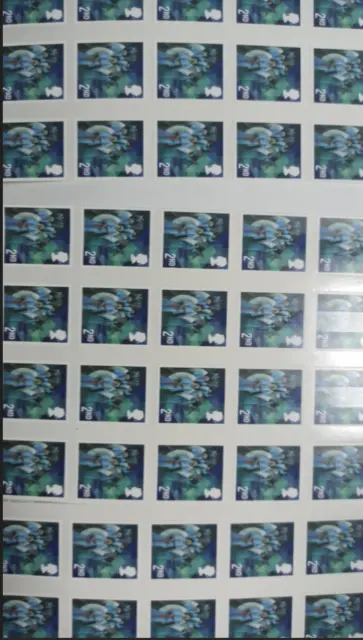 50 x 2nd Class Unfranked non Barcoded Stamps - Peel & Stick -