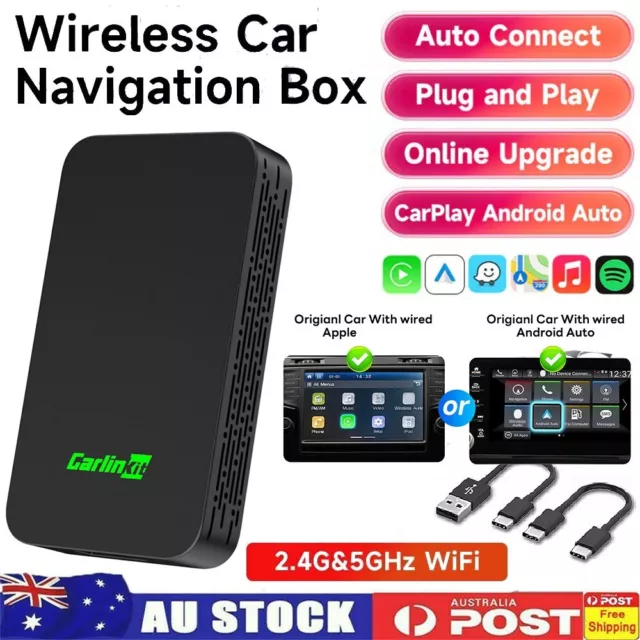 CarlinKit 5.0 Wireless Apple CarPlay Android Auto Multimedia Video Play Adapter