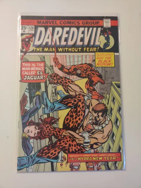 Daredevil #120 1975 primera aparición de El Jaguar Marvel Comics casi nuevo MCU