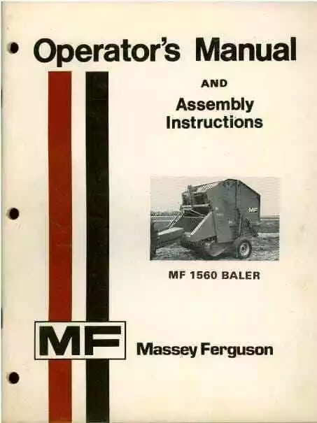 Massey Ferguson Round Baler MF1560 Operators Manual - MF 1560