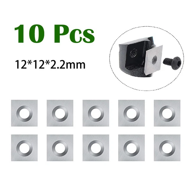 10pcs Carbide Inserts Milling Tools 12x12x2.2mm 4-Edges For Woodworking