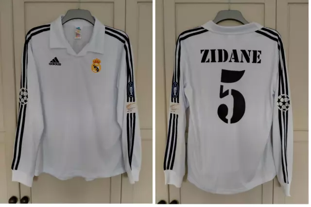 Camiseta Zidane 5 Real Madrid 2001 2002 Final Champions League Manga Larga Grande