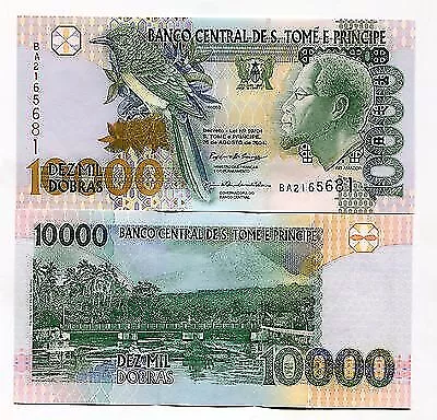 Sao Tomé et Principe 10000 Dobras 10 000 2004 P66a UNC Saint Thomas et Prince