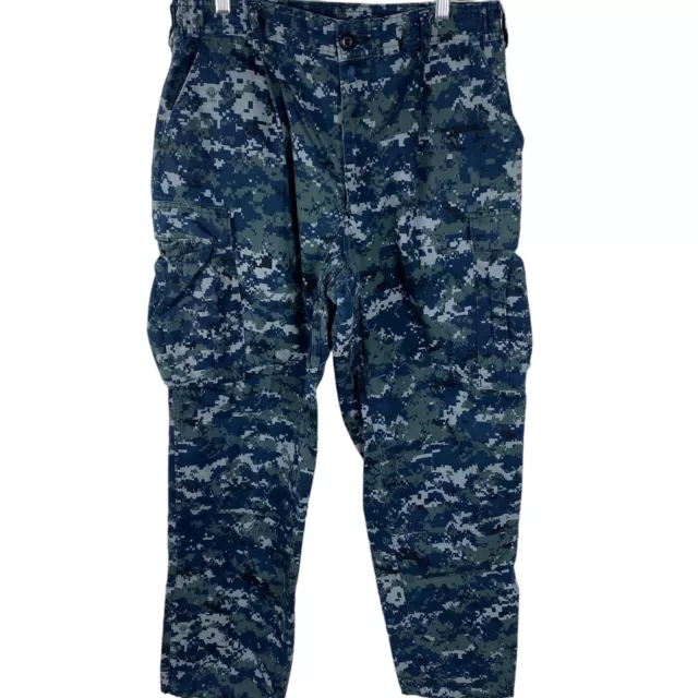 MILITARY UNIFORM BLUE Digital CAMO US NAVY Pants Medium Regular BDU $19 ...