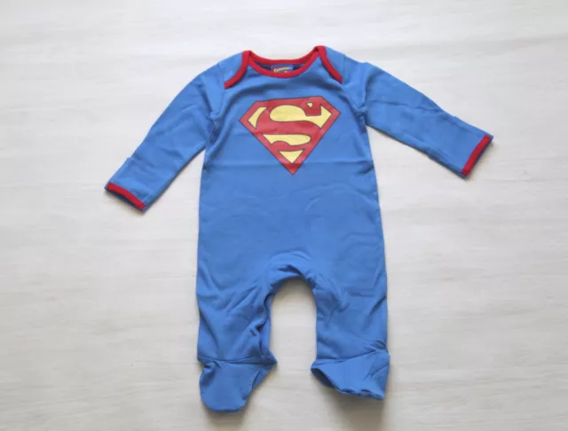 NEW Baby Boy Superman Hero Long Sleeves Footed Sleep Romper Size 0-3-6-9 months