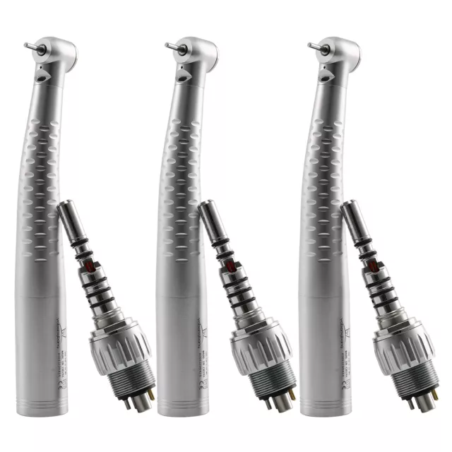 3 Dentaire Dental Fiber Optic High Speed Handpiece Turbine + 6 Hole Coupler