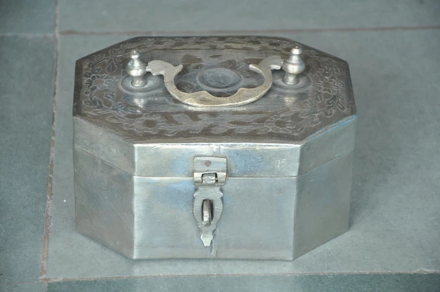 Old Brass Engraved Handcrafted 5 Compartment Betel Nut Box