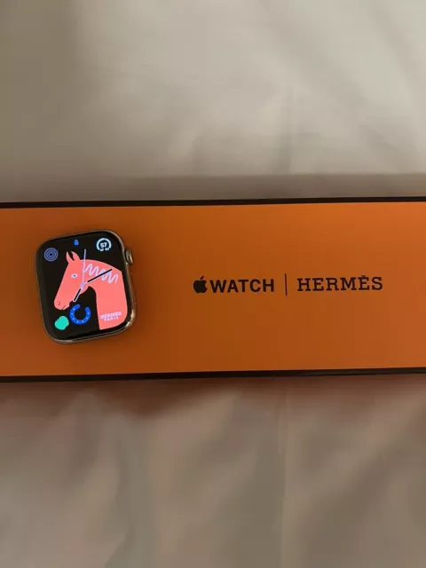 Buy Apple Watch Hermès Series 9 GPS + Cellular, 41mm Silver Stainless Steel  Case with Orange Kilim Single Tour - Apple