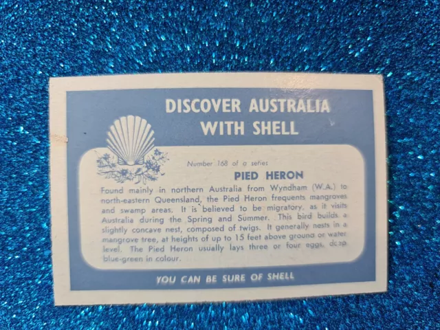 Discover Australia With Shell🏆#168 PIED HERON Card🏆FREE POST 2