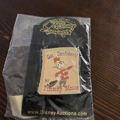 Disney Auctions LE 500 Dumbo - Timothy Mouse Get Confident Book Cover Pin