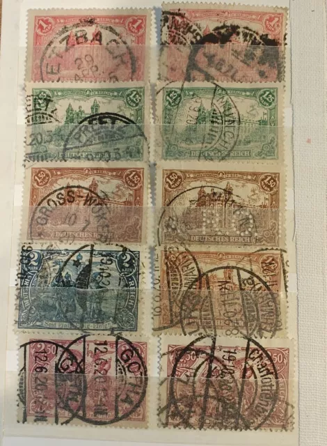 Deutsches Reich kl. Lot Germania Nr. 95, Reichspostamt etc. schöne Stempel