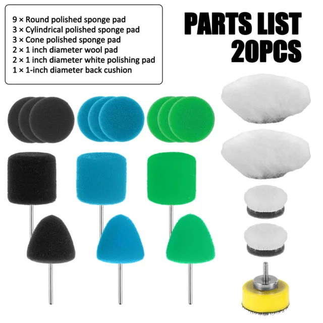 20Pcs Mini Sponge Polishing Buffing Detail Sponge Pads For Rotary Drill Tool∞¬