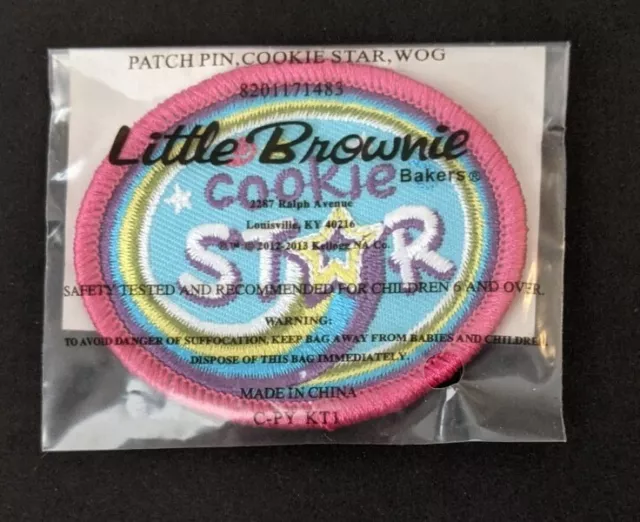 Girl Scout Little Brownie Baker Patch Pin Cookie Star 2012-2013 New in Package