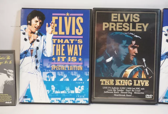 7-tlg. Vintage Convolute Elvis Presley Mcs Cds Dvds the King Films And Music 3