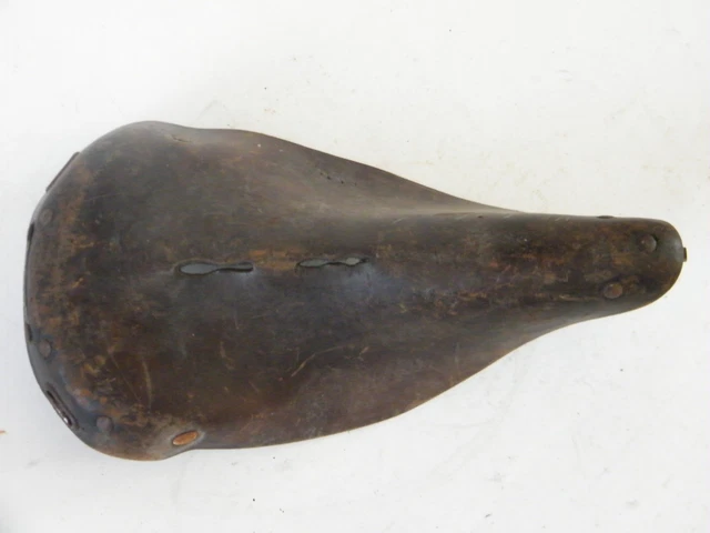 Selle De Vélo Ancienne En Cuir à Ressort Jacques Moreau - Vintage Pour Cyclisme
