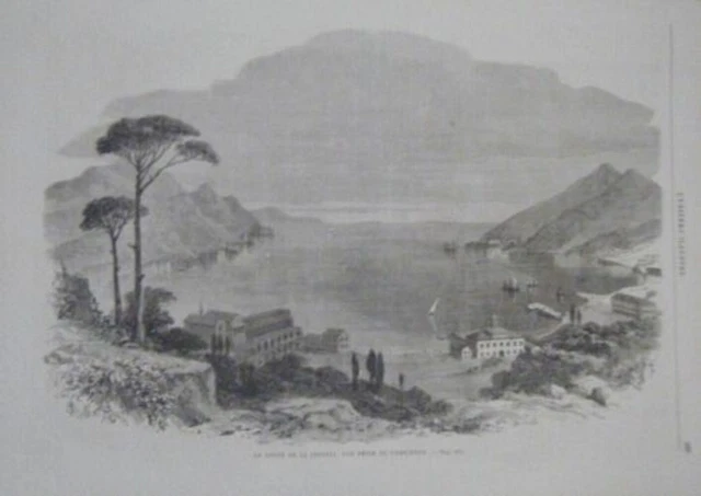 19th GULF DE LA SPEZZIA WOODCUT SEEN IN VARIGNANO ITALY