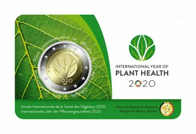 manueduc  2 EUROS  2020  BÉLGICA AÑO SANIDAD VEGETAL COINCARD  VERS. FRANCESA