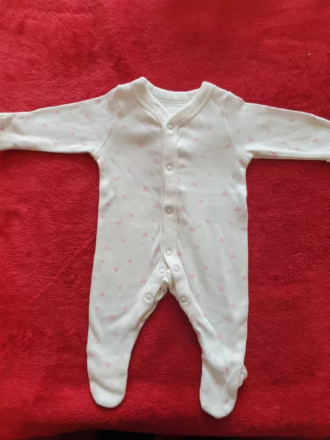 Baby Girls Pink Sleepsuit Newborn Brand M&S Excellent Condition