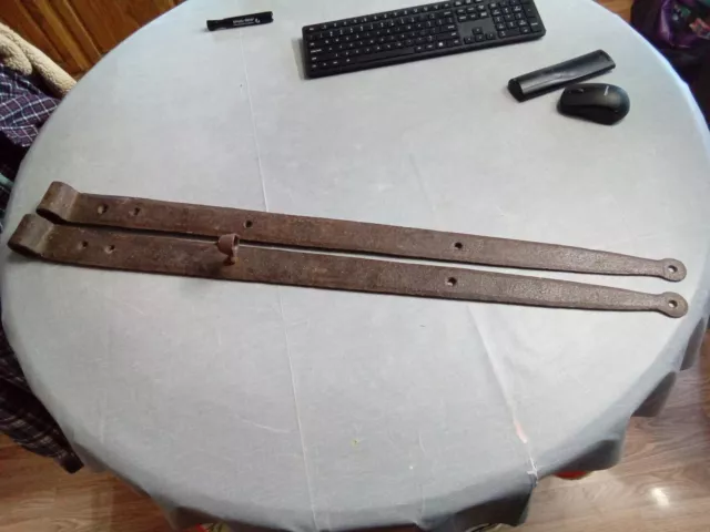 pair of Forged Barn Strap Hinges