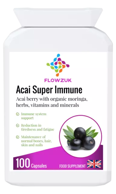 Acai Super Immun Support Beere Langlebigkeit Diät Detox Energy Flowzuk 100 Kapseln