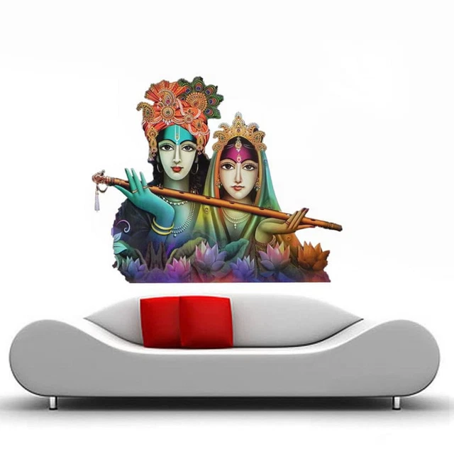 INDIAN TRADITIONAL LORD Radha Krishna Wall Sticker for Living Room