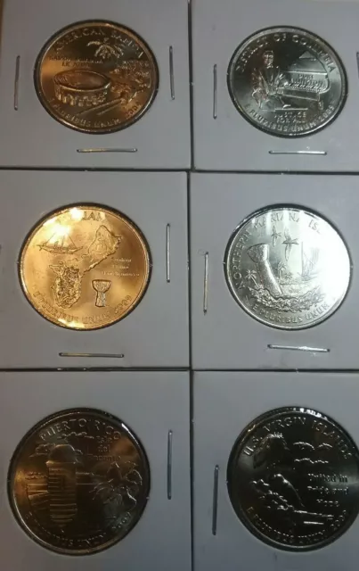 2009 All Six P&D Territory Quarters - BU - 12 Coins - Uncirculated