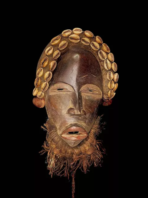 African mask antiques tribal art Face vintage Wood Carved Vintage "Dan Mask-4937