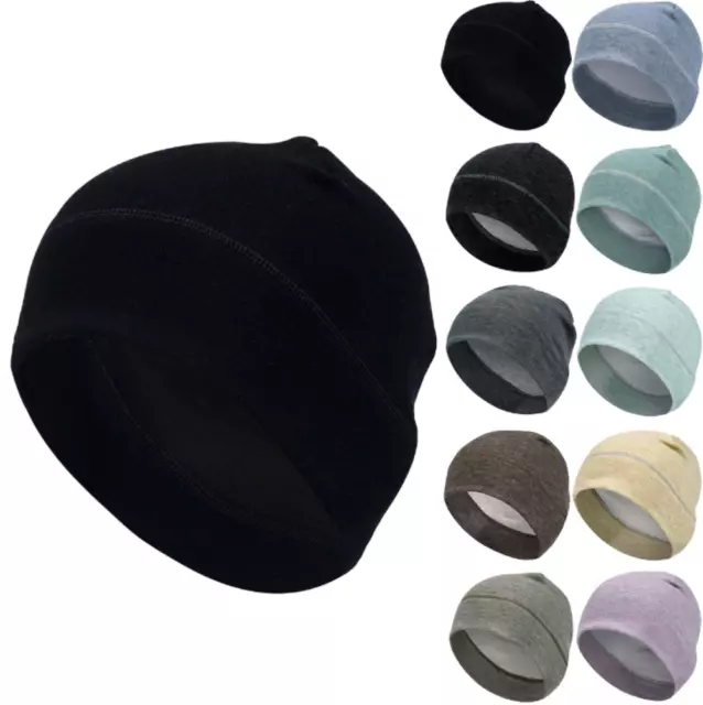 Winter Skull Cap Helmet Liner Thermal Running Cycling Hat with Ear Covers Mens