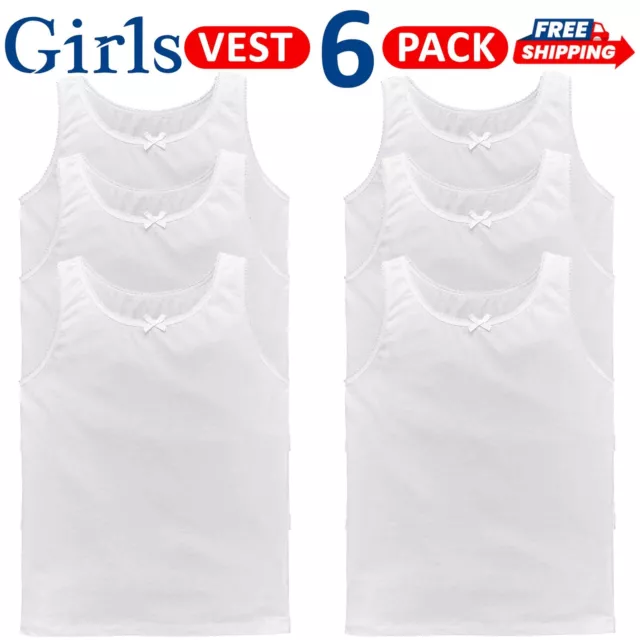 Confezione da 6 gilet biancheria intima ragazza morbido cotone canottiera gilet senza maniche bambini