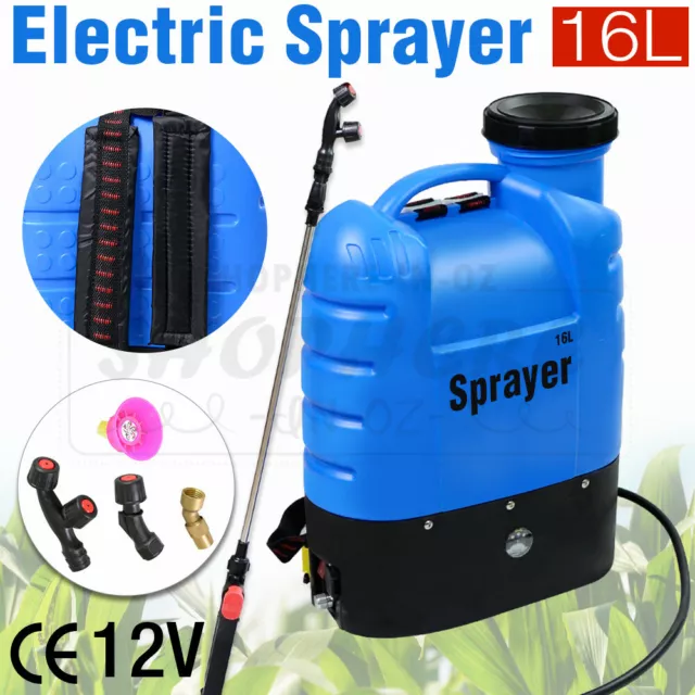 16L Electric Rechargeable Battery Weed Sprayer Backpack Farm Garden Pump Spray