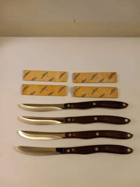 Vintage Cutco 59 Steak Knives Set of 8 Brown Wood Grain Handle Knife in  Wooden Storage Box