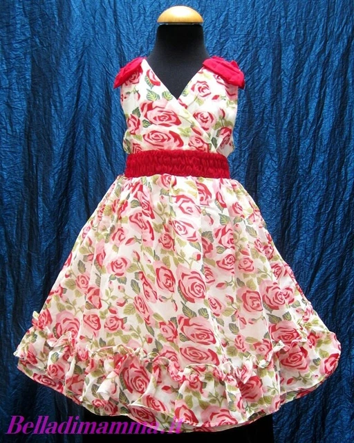 Abito Vestito Elegante Per Cerimonia Bambina BellaDiMamma TG. 116 / 122
