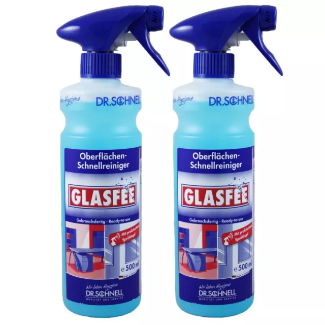 Dr. Schnell Glasfee 2 x 500 ml Glasreiniger mit Sprühkopf Spray Set NEU OVP