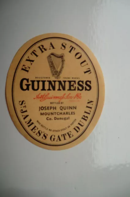 Mint Guinness Extra Stout Bottle Label Bottled By Quinn Mountcharles Donegal