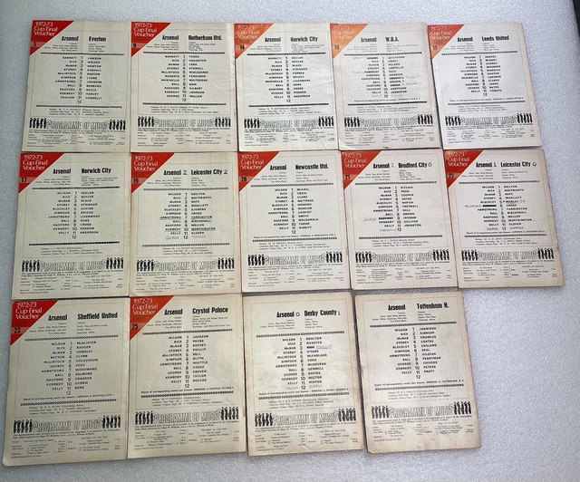 ARSENAL VINTAGE MATCHDAY Football Programs From The 1972-73 Season £4. ...