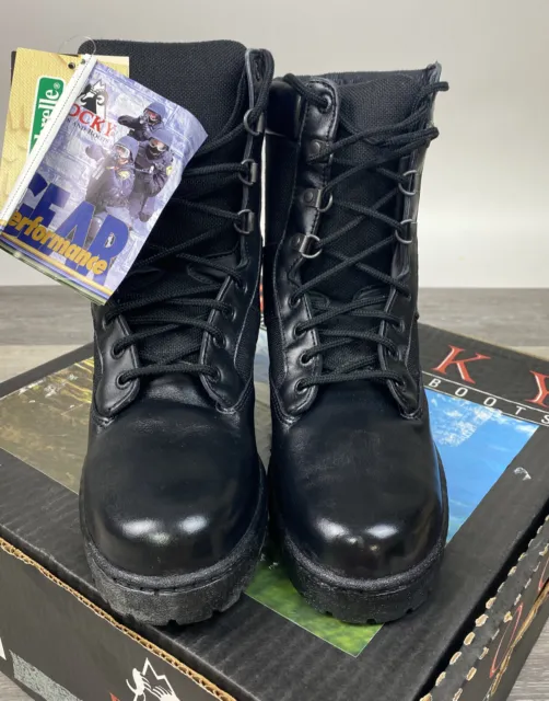 ROCKY 911 TACTICAL Boots Mens Size 7. 5 M Black Leather Combat Police ...