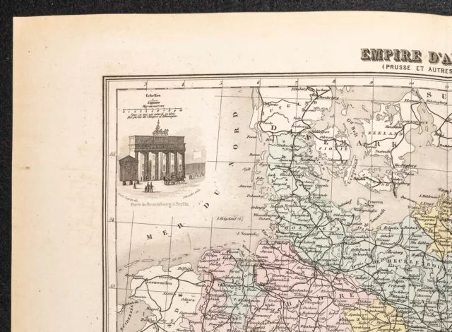 1884 - Carte de l'Empire d'Allemagne : Prusse et autres états du nord - Migeon 2