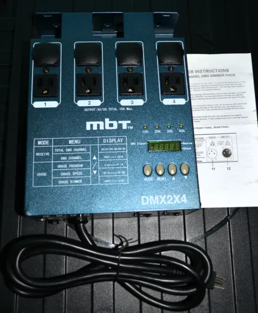 MBT DMX2X4 4 Channel Lighting Dimmer Pack DJ Stage Light Fixture Controller