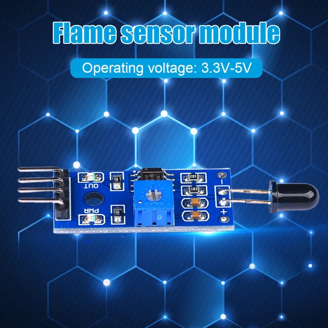 4 PIN FLAME Sensor Module 3.3V-5V Infrared Receiving Module for Arduino ...