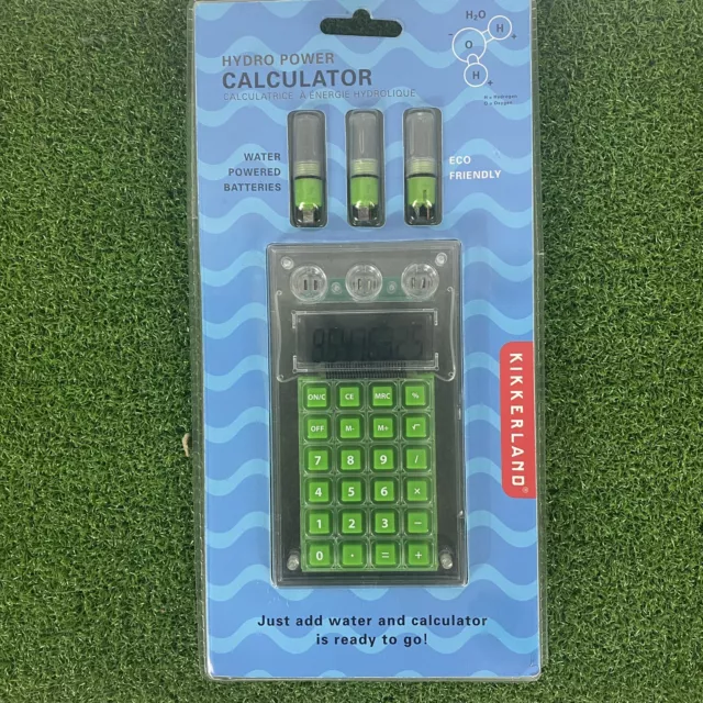 NEW -SEALED Kikkerland Hydro Power Calculator Eco Friendly Water Powered Battery