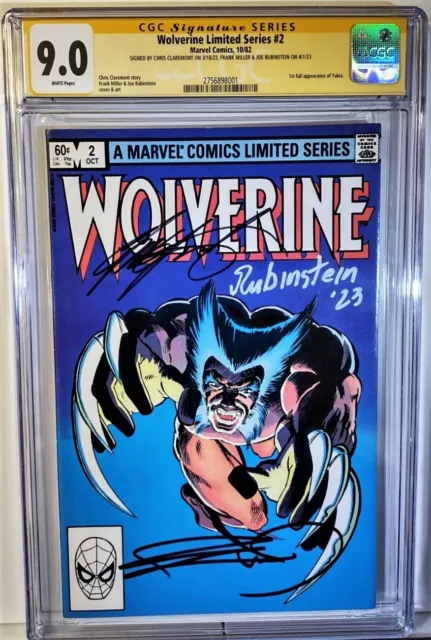 Wolverine 2-Cgc Ss 9.0-Signed By Frank Miller, Chris Claremont & Joe Rubinstein!