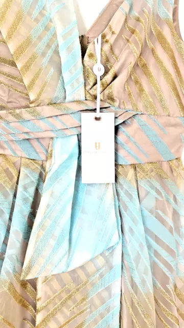 Bn:forever Unique Mint & Gold Structured Dress & Oversized Bow To Front Size 12 2