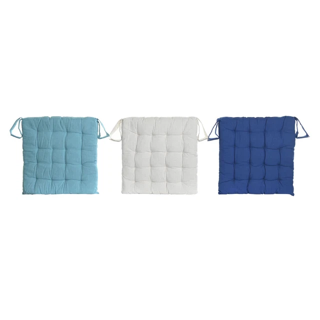 Coussin de chaise DKD Home Decor Bleu Blue marine (38 x 38 x 6 cm) (40 x 40 x 6
