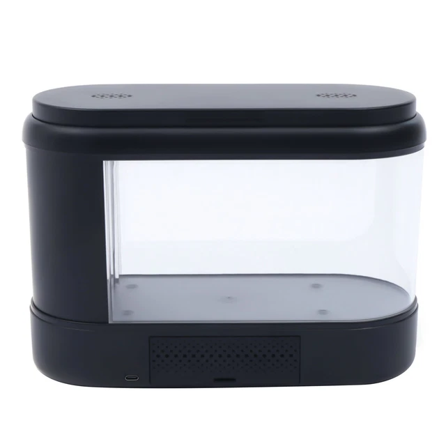 Mini Aquarium Small Desktop Water Cycle Grass Tank Silent Landscape Fish Betta 3