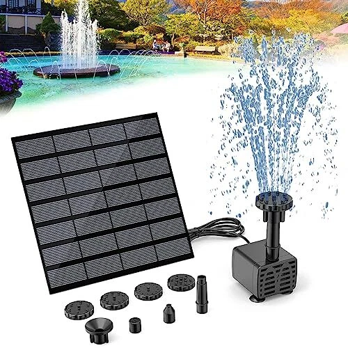 200L/h Kit de Pompe à Eau Solaire, Fontaine Exterieure De Jardin Solaire avec 8