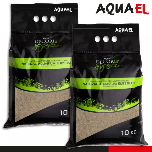 Aquael 2 x 10 KG Eau Decoris Sable de Quartz 0,4 - 1,2 MM Aquariumsubstrat Sol