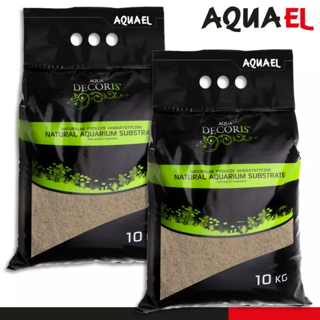 Aquael 2 x 10 kg Aqua Decoris Quarzsand 0,4 - 1,2 mm Aquariumsubstrat Bodenbelag